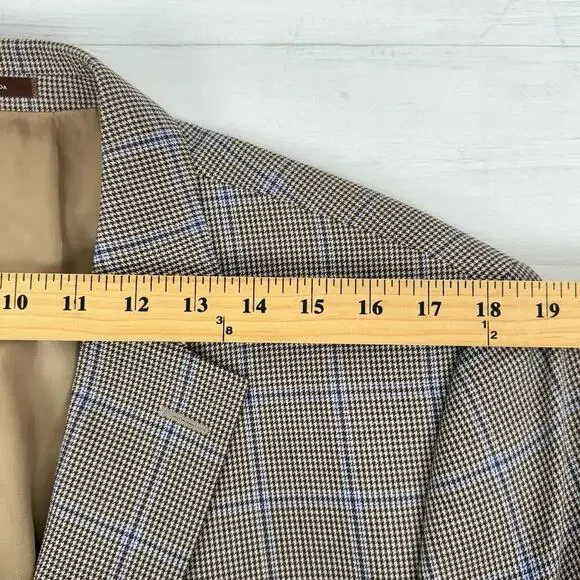 Peter Millar Crown Crafted Wool Sport Coat Blazer Men 44R Harrison Glen Plaid - Picture 13 of 16